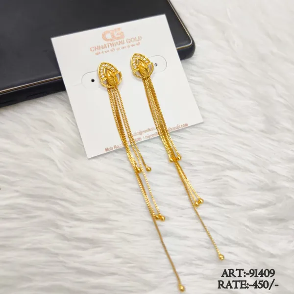 Gold-Tone_Long_Chain_Drop_Earrings_For_Women