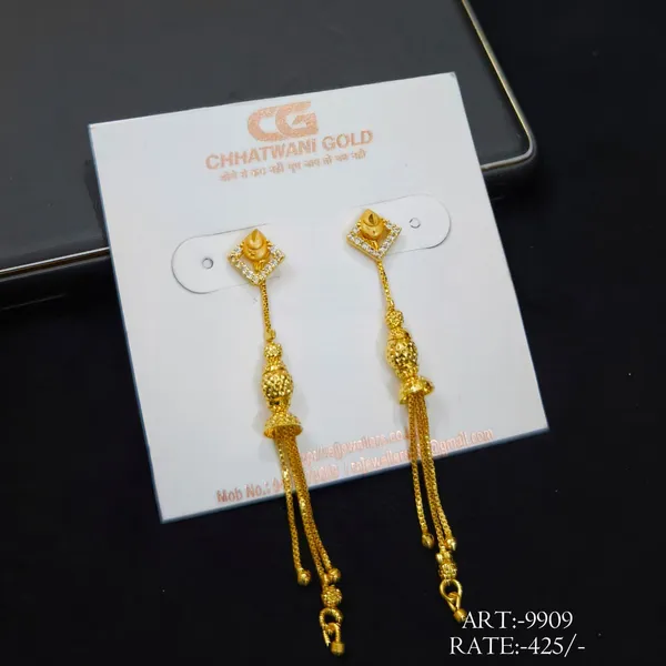 Gold_Tone_Long_Drop_Earrings_For_Women