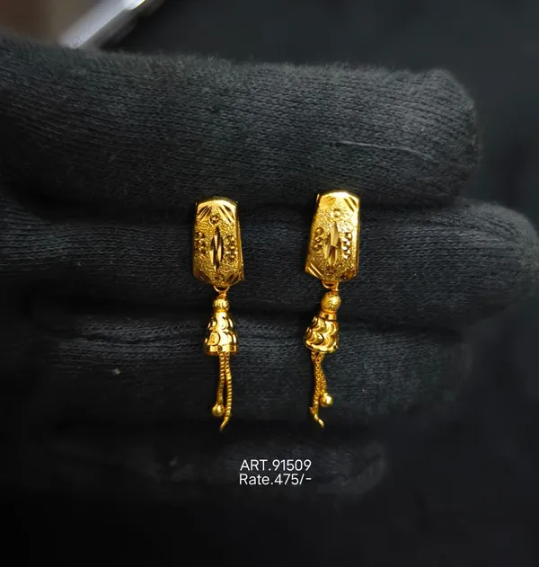 Gold_Tone_Ornate_Drop_Earrings_For_Women