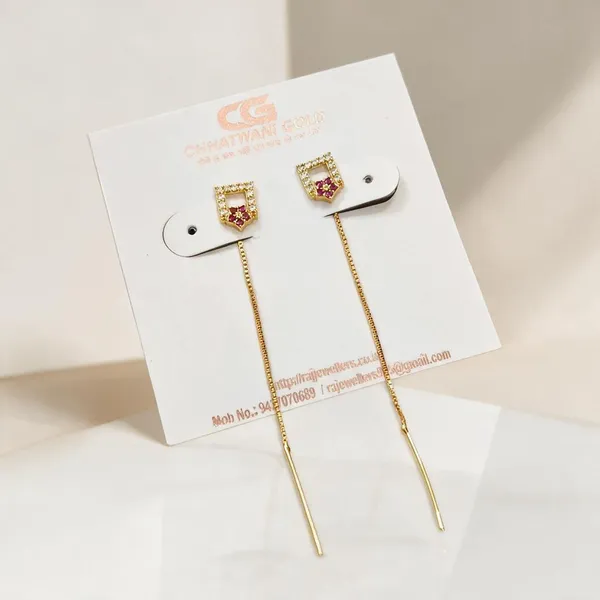 Gold_Tone_Square_Chain_Drop_Earrings_For_Women