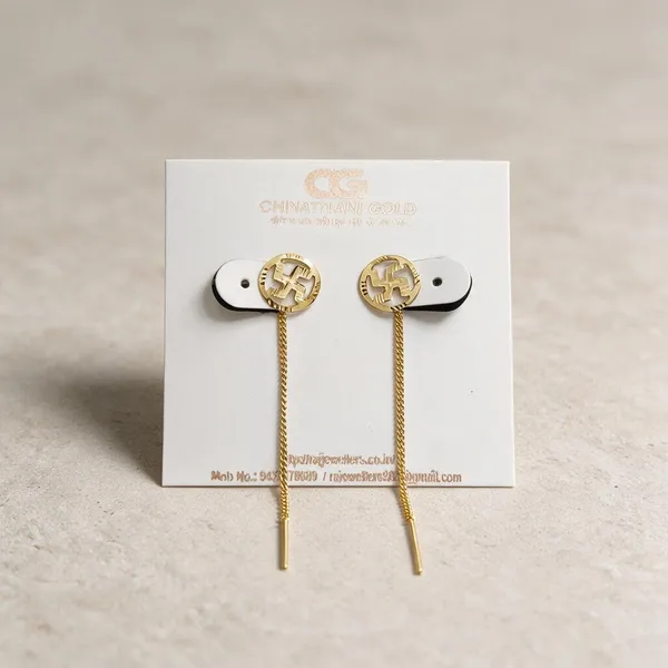 Gold_Tone_Chain_Drop_Earrings_For_Women