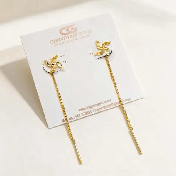 Gold_Tone_Swastik_Chain_Drop_Earrings_For_Women
