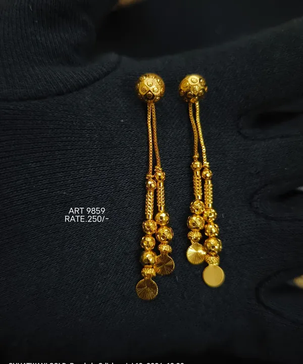 Gold_Tone_Long_Dangle_Earrings_For_Women
