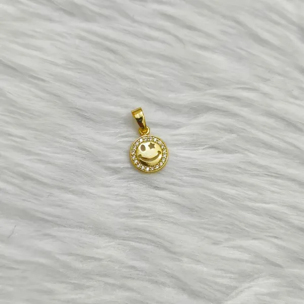 Gold_Tone_Rhinestone_Smiley_Pendant_For_Women