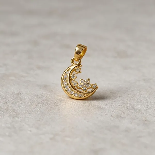 Gold_Tone_Crescent_Moon_Pendant_For_Women