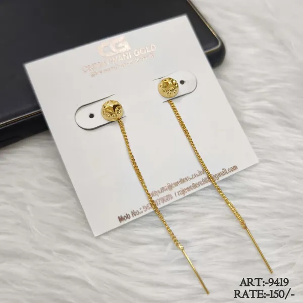 Gold_Tone_Chain_Drop_Earrings_For_Women