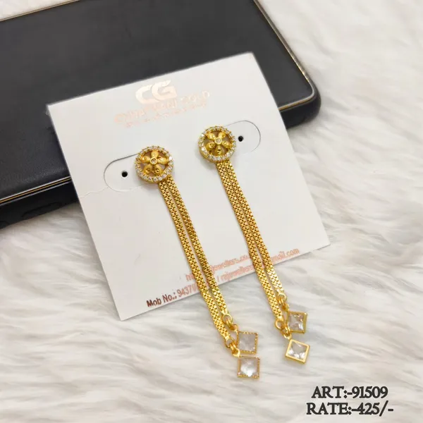 Gold_Tone_Long_Drop_Earrings_For_Women