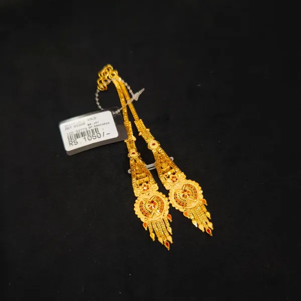Gold_Tone_Traditional_Long_Drop_Earrings_For_Women