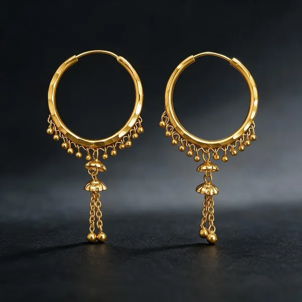 Gold_Tone_Decorative_Hoop_Earrings_For_Women