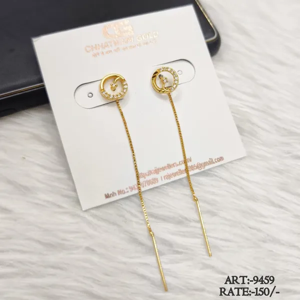 Gold_Tone_Chain_Drop_Earrings_For_Women