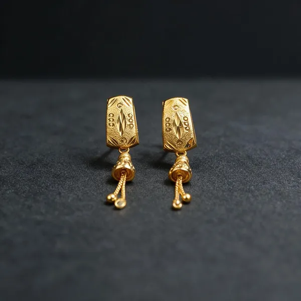 Gold_Tone_Ornate_Drop_Earrings_For_Women