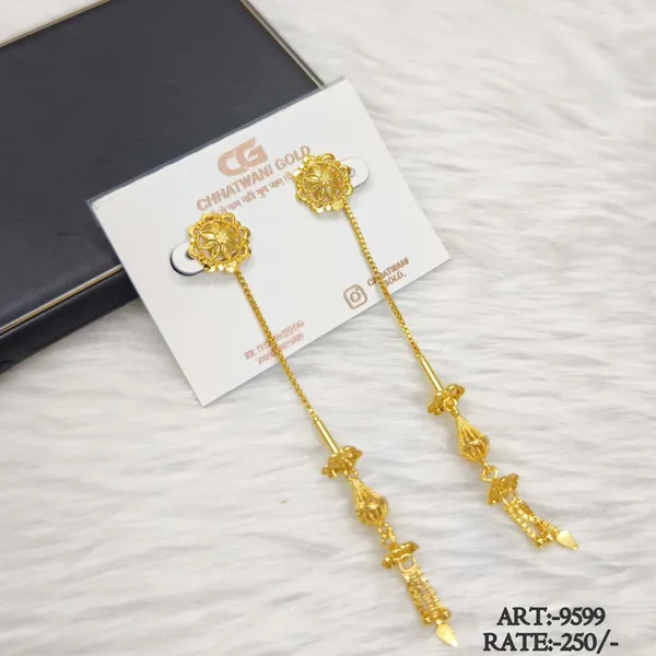Gold_Tone_Floral_Long_Dangle_Earrings_For_Women