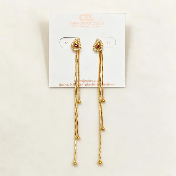 Gold_Tone_Teardrop_Chain_Drop_Earrings_For_Women
