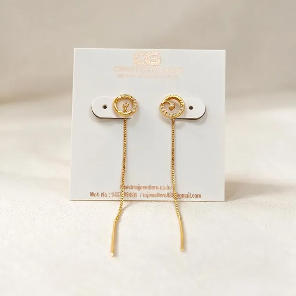 Gold_Tone_Circular_Chain_Drop_Earrings_For_Women