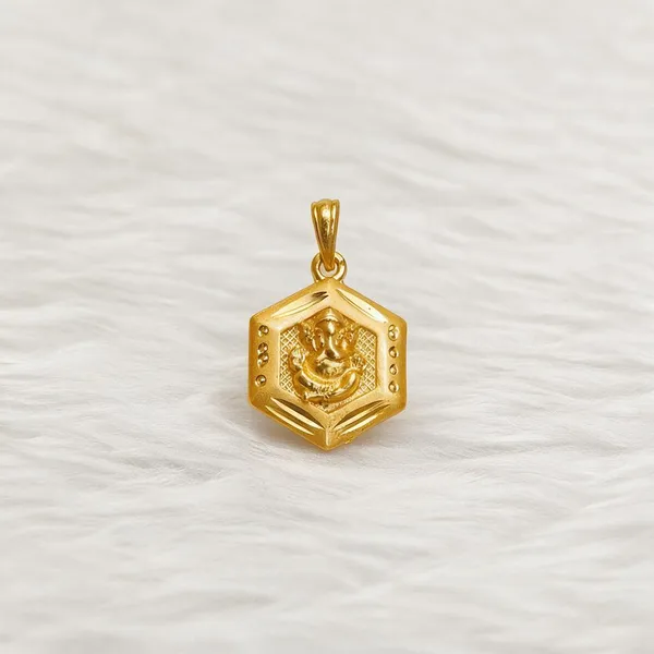 Gold_Tone_Hexagonal_Ganesh_Pendant_For_Women