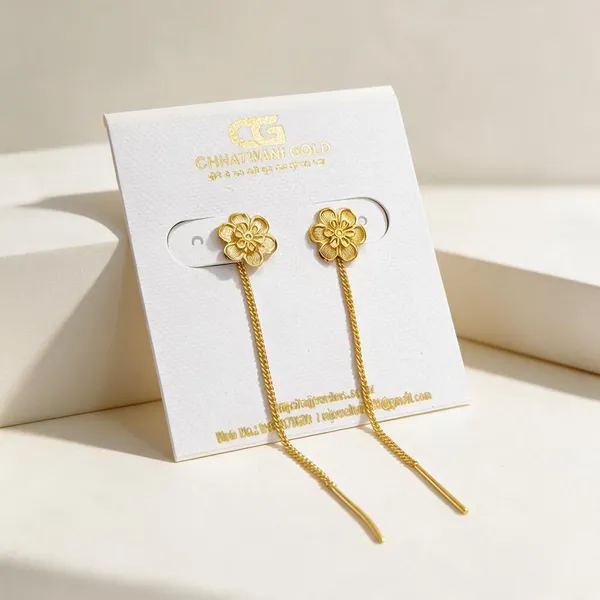 Gold_Tone_Floral_Chain_Drop_Earrings_For_Women