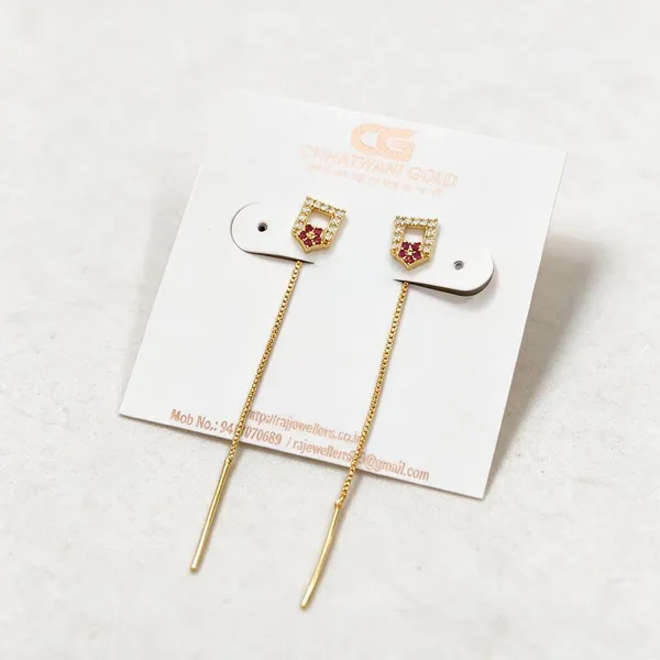Gold-Tone_Square_Chain_Drop_Earrings_For_Women