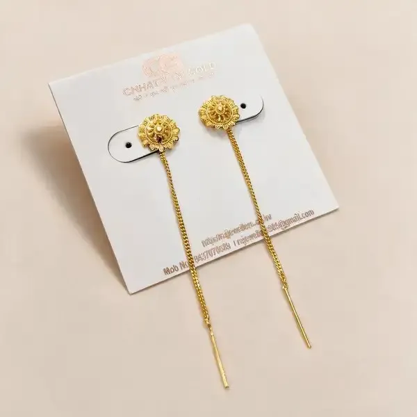 Gold-Tone_Metal_Chain_Drop_Earrings_For_Women