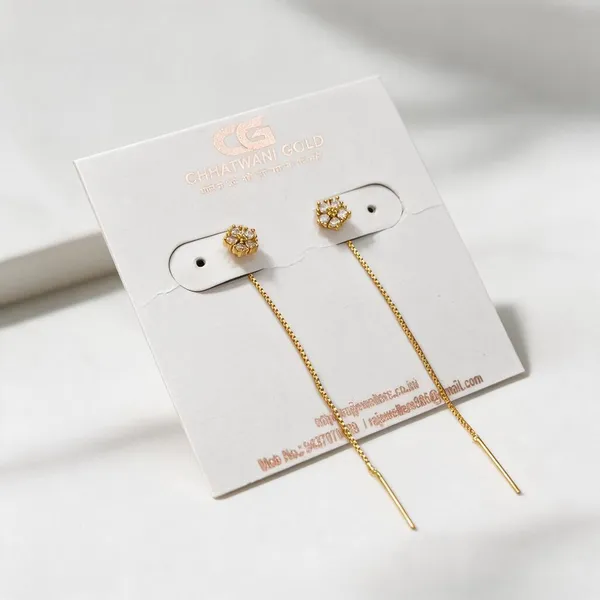 Gold_Tone_Floral_Threader_Earrings_For_Women