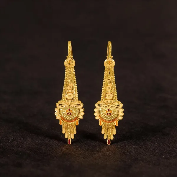 Gold_Tone_Traditional_Long_Earrings_For_Women