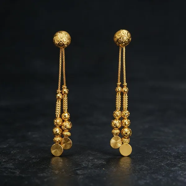 Gold_Tone_Long_Dangle_Earrings_For_Women