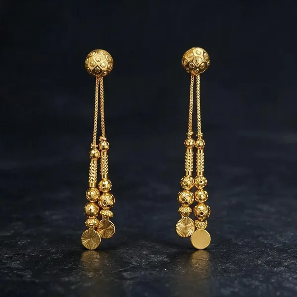 Gold_Tone_Long_Dangle_Earrings_For_Women