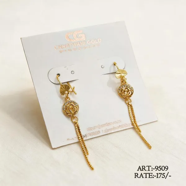 Gold_Tone_Floral_Drop_Earrings_For_Women
