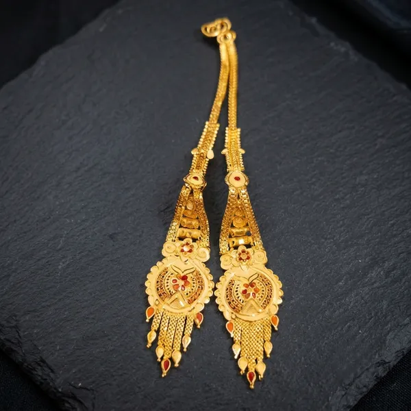 Gold_Tone_Traditional_Long_Drop_Earrings_For_Women