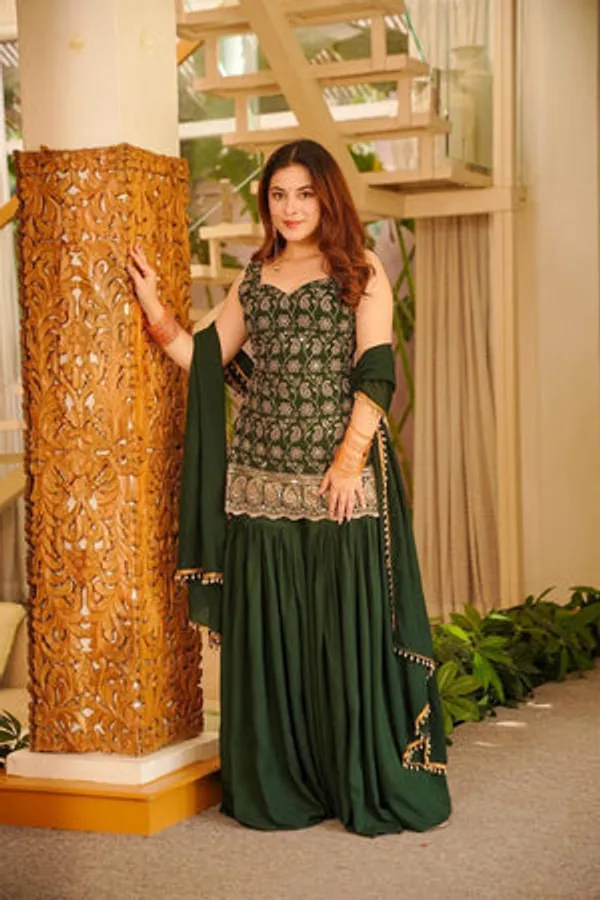 Green_Heavy_Blooming_Faux_Georgette_Sharara_Set_For_Women
