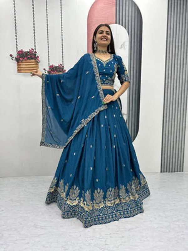 Blue_Art_Silk_Lehenga_Choli_Set_For_Women