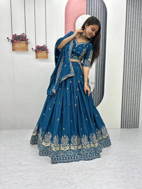 Blue_Art_Silk_Lehenga_Choli_Set_For_Women