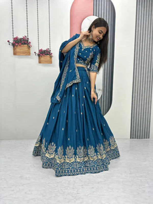 Blue_Art_Silk_Lehenga_Choli_Set_For_Women