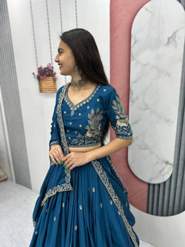 Blue_Art_Silk_Lehenga_Choli_Set_For_Women