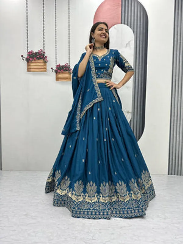 Blue_Art_Silk_Lehenga_Choli_Set_For_Women
