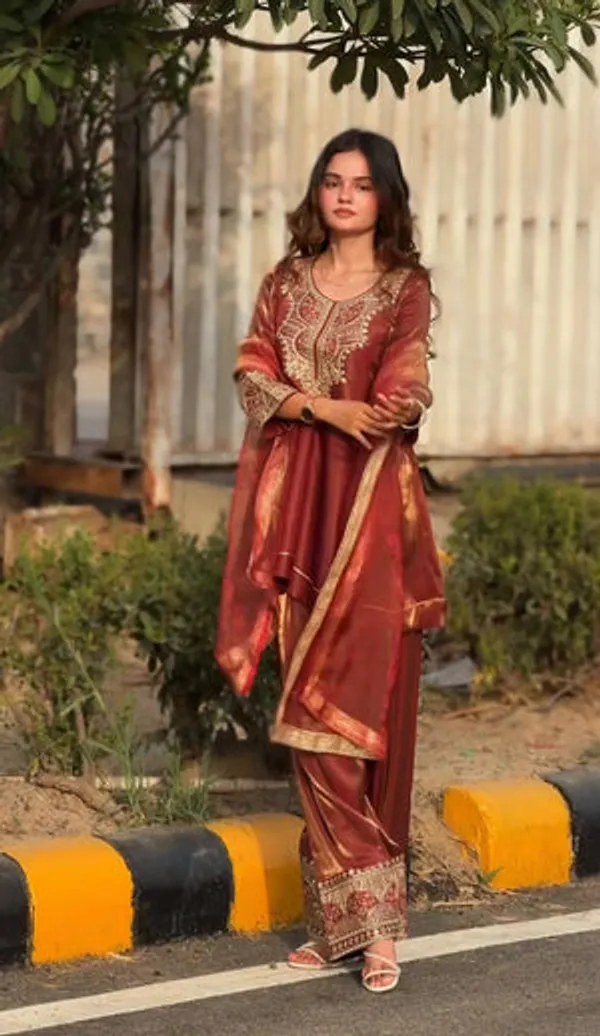 Bronze_Heavy_Fancy_Silk_Pakistani_Suit_Set_For_Women