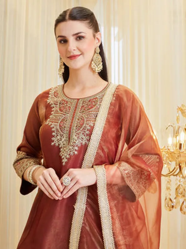 Bronze_Heavy_Fancy_Silk_Pakistani_Suit_Set_For_Women