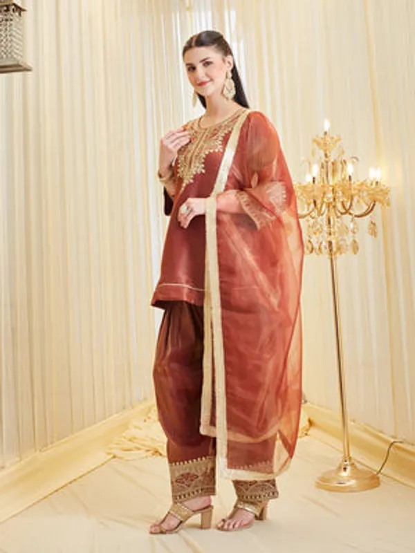 Bronze_Heavy_Fancy_Silk_Pakistani_Suit_Set_For_Women