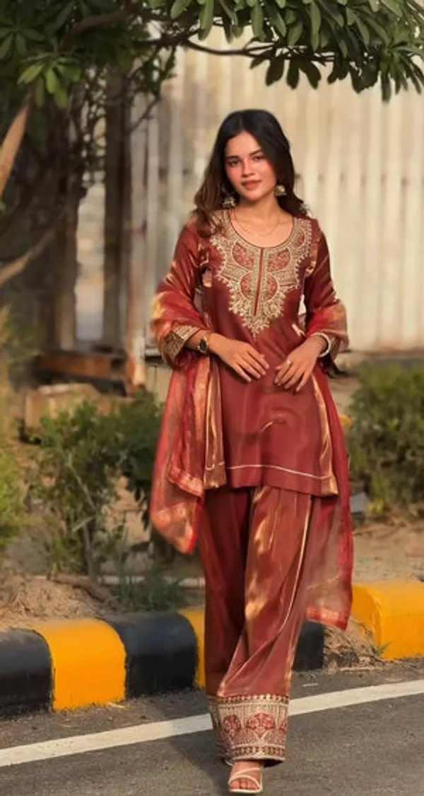 Bronze_Heavy_Fancy_Silk_Pakistani_Suit_Set_For_Women