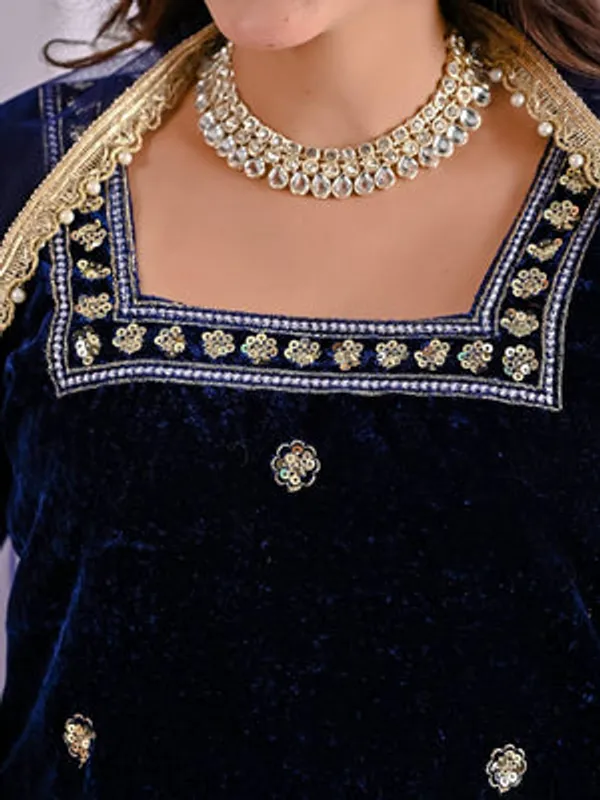 Midnight_Blue_Premium_Heavy_Viscose_Velvet_Party_Wear_Ensemble_For_Women