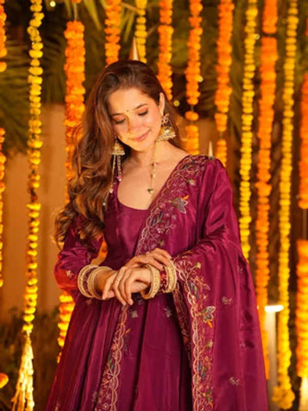 Rani_Pink_Heavy_Natural_Crepe_Silk_Anarkali_Set_For_Women