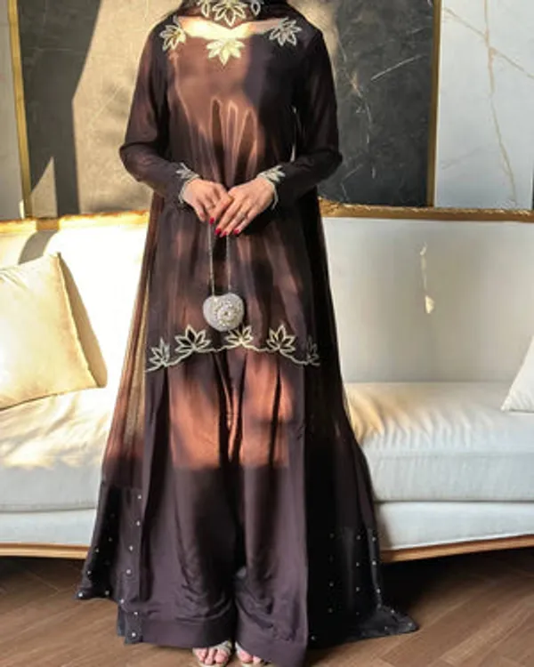 Black_Heavy_Natural_Crepe_Silk_Suit_Set_For_Women