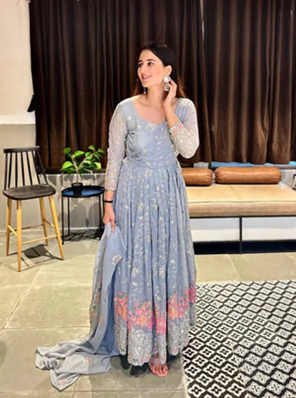 Dusty_Blue_Georgette_Anarkali_Suit_Set_For_Women