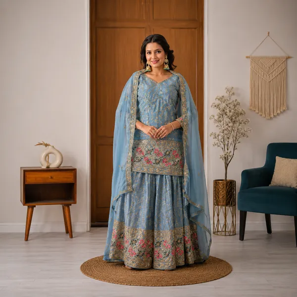 Sky_Blue_Heavy_Chiffon_Silk_Sharara_Suit_Set_For_Women