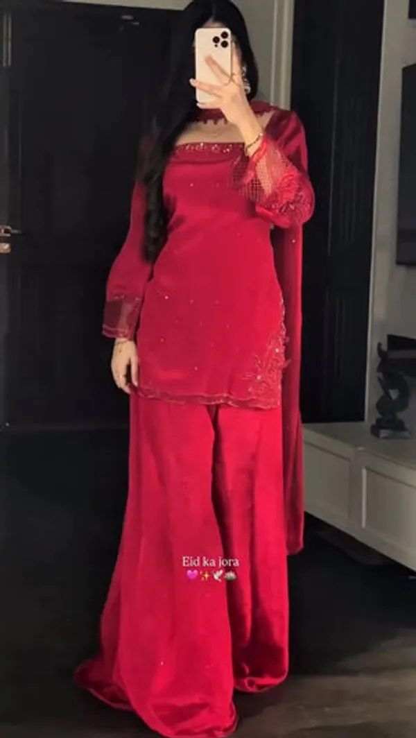 Red_Heavy_Natural_Crepe_Silk_Kurta_Palazzo_Set_For_Women