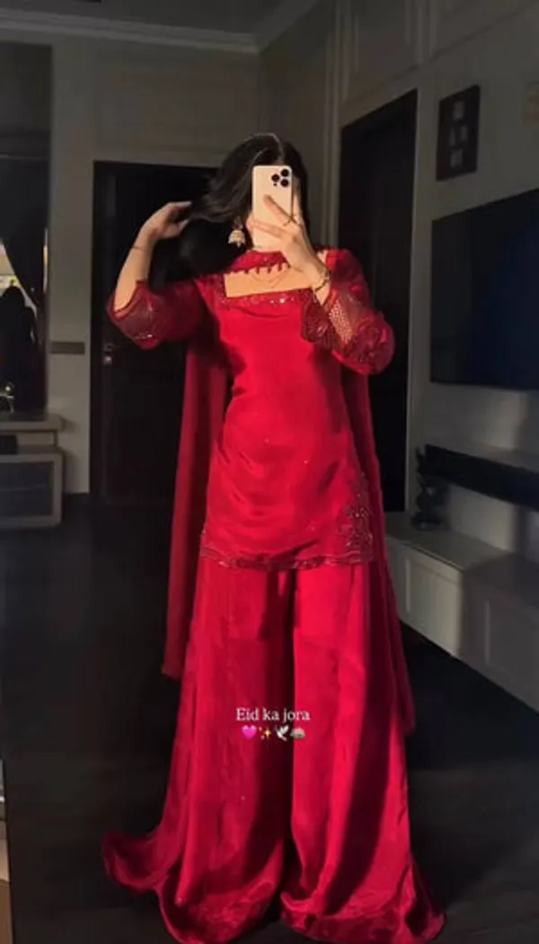Red_Heavy_Natural_Crepe_Silk_Kurta_Palazzo_Set_For_Women