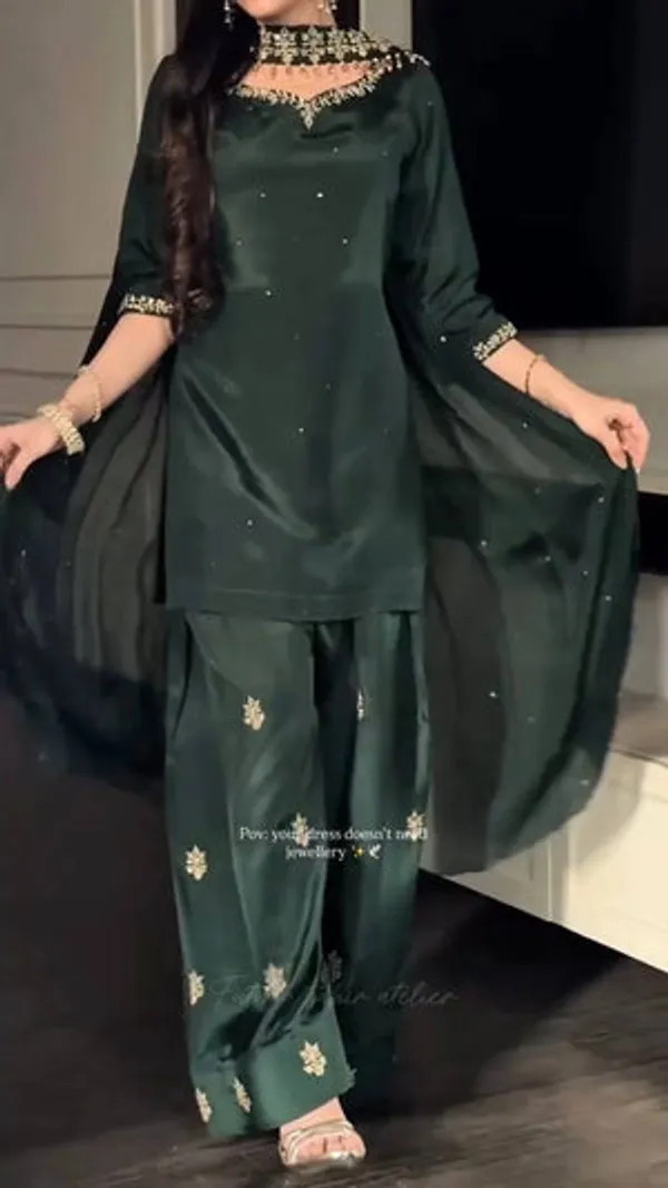 Blue_Heavy_Natural_Crepe_Silk_Kurta_Palazzo_Set_For_Women
