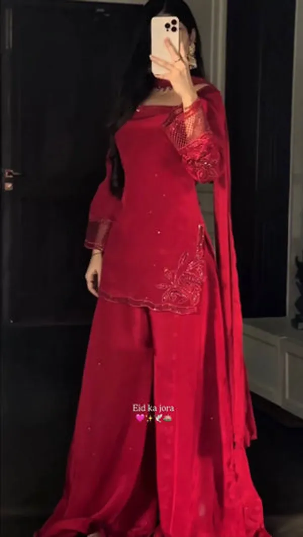 Red_Heavy_Natural_Crepe_Silk_Kurta_Palazzo_Set_For_Women