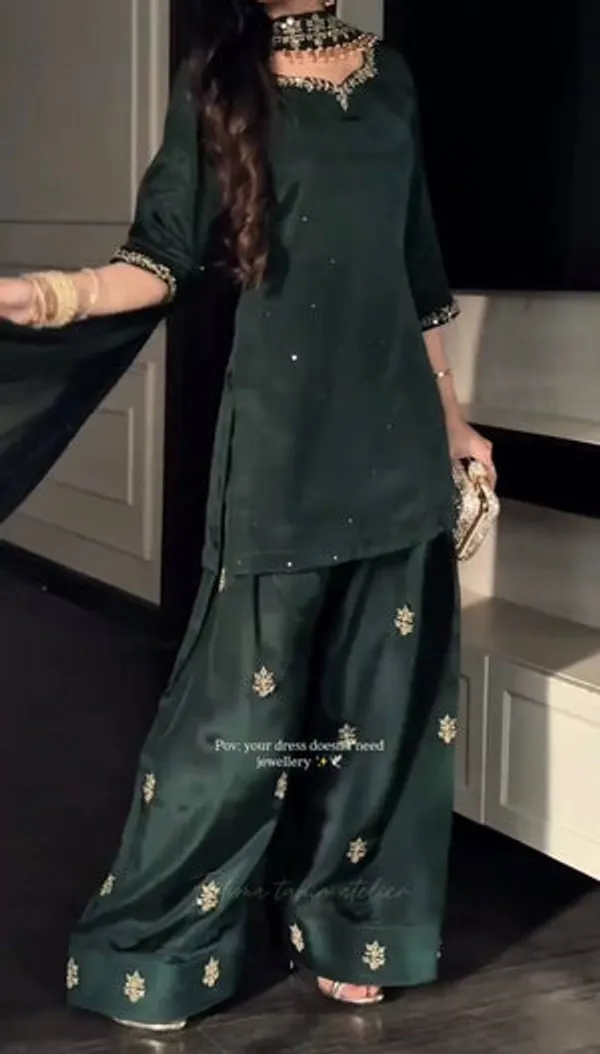 Blue_Heavy_Natural_Crepe_Silk_Kurta_Palazzo_Set_For_Women