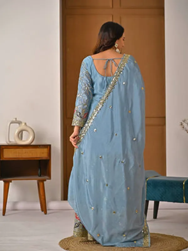 Sky_Blue_Heavy_Chiffon_Silk_Sharara_Suit_Set_For_Women