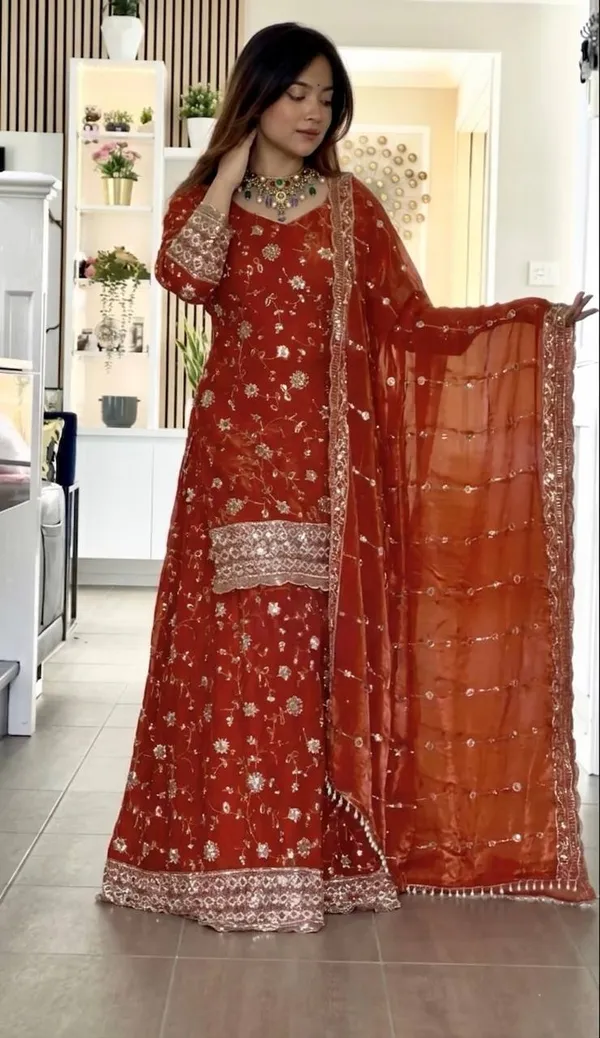 Orange_Heavy_Fancy_Crush_Palazzo_Suit_Set_For_Women